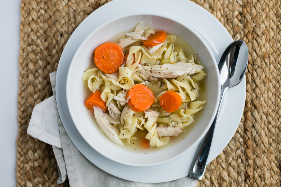 Slow Cooker Rotisserie Chicken Noodle Soup - Moms Into Fitness